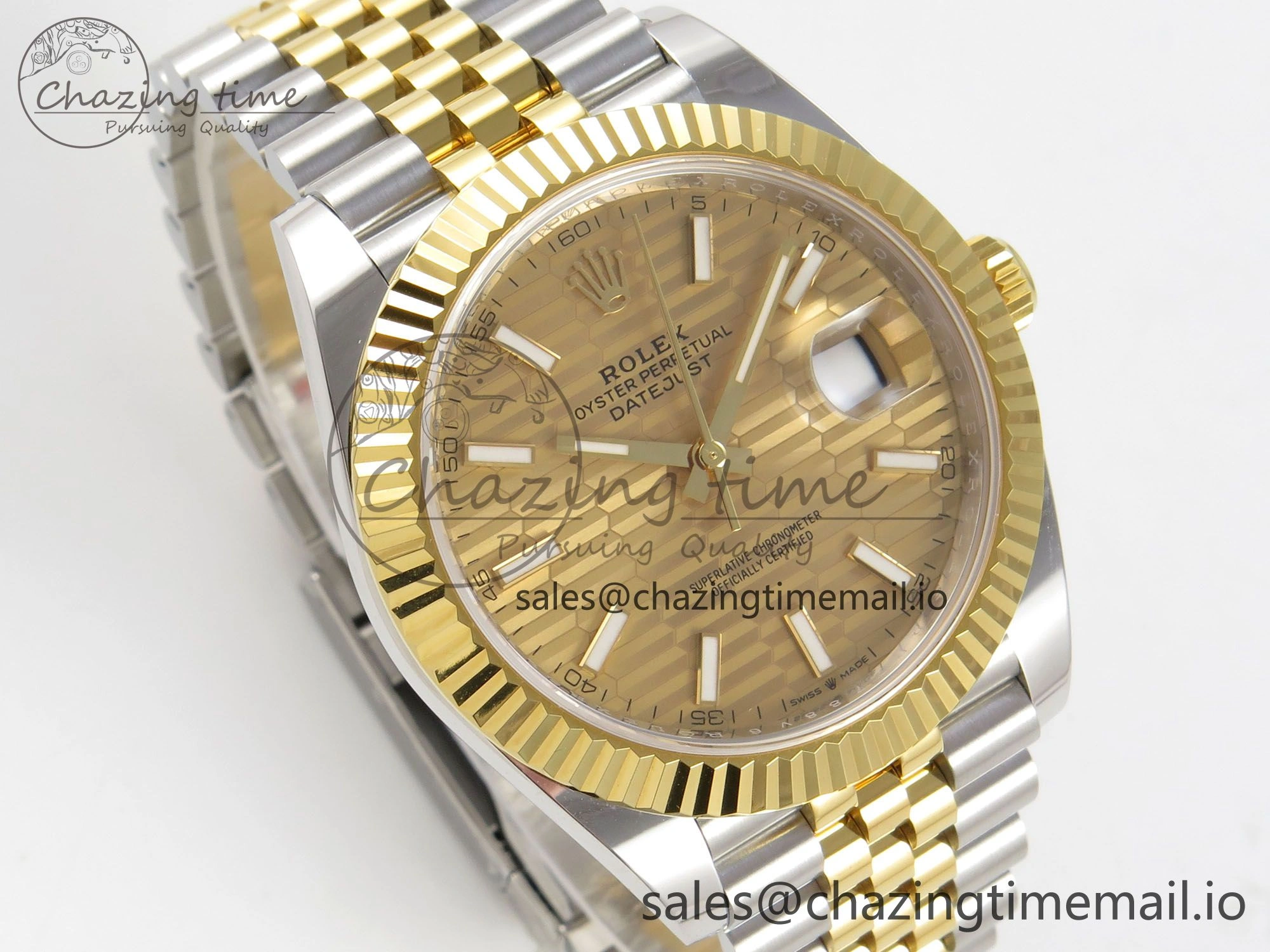DateJust 41 126333 SS YG ARF 1:1 Best Edition YG Texture Stick Dial on Jubilee Bracelet SH3235 (Weighted)