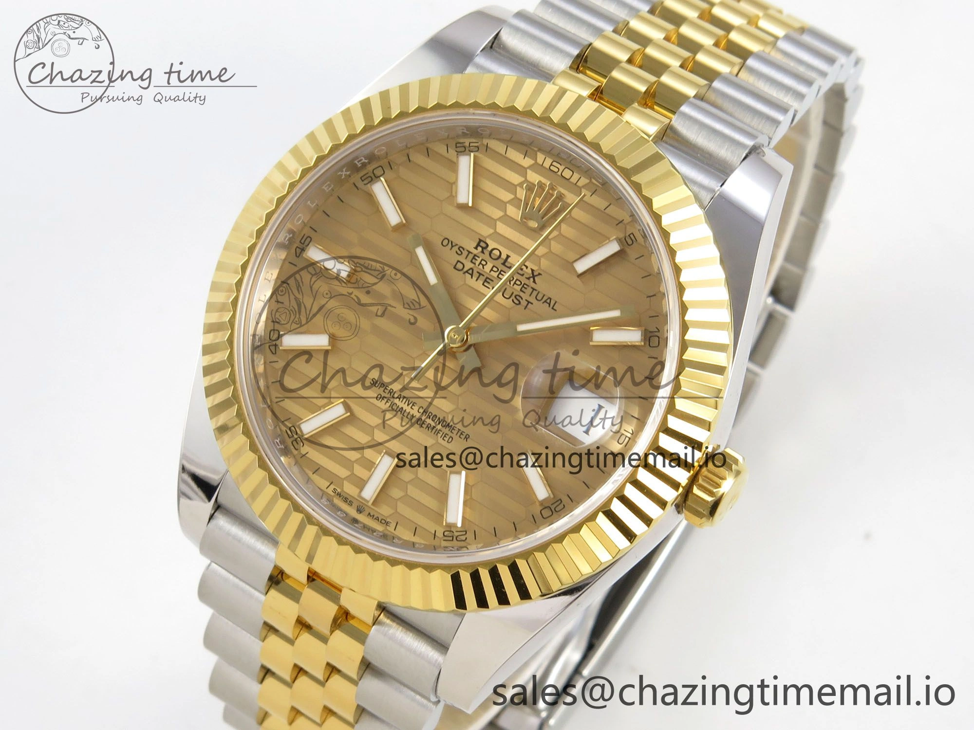 DateJust 41 126333 SS YG ARF 1:1 Best Edition YG Texture Stick Dial on Jubilee Bracelet SH3235 (Weighted)