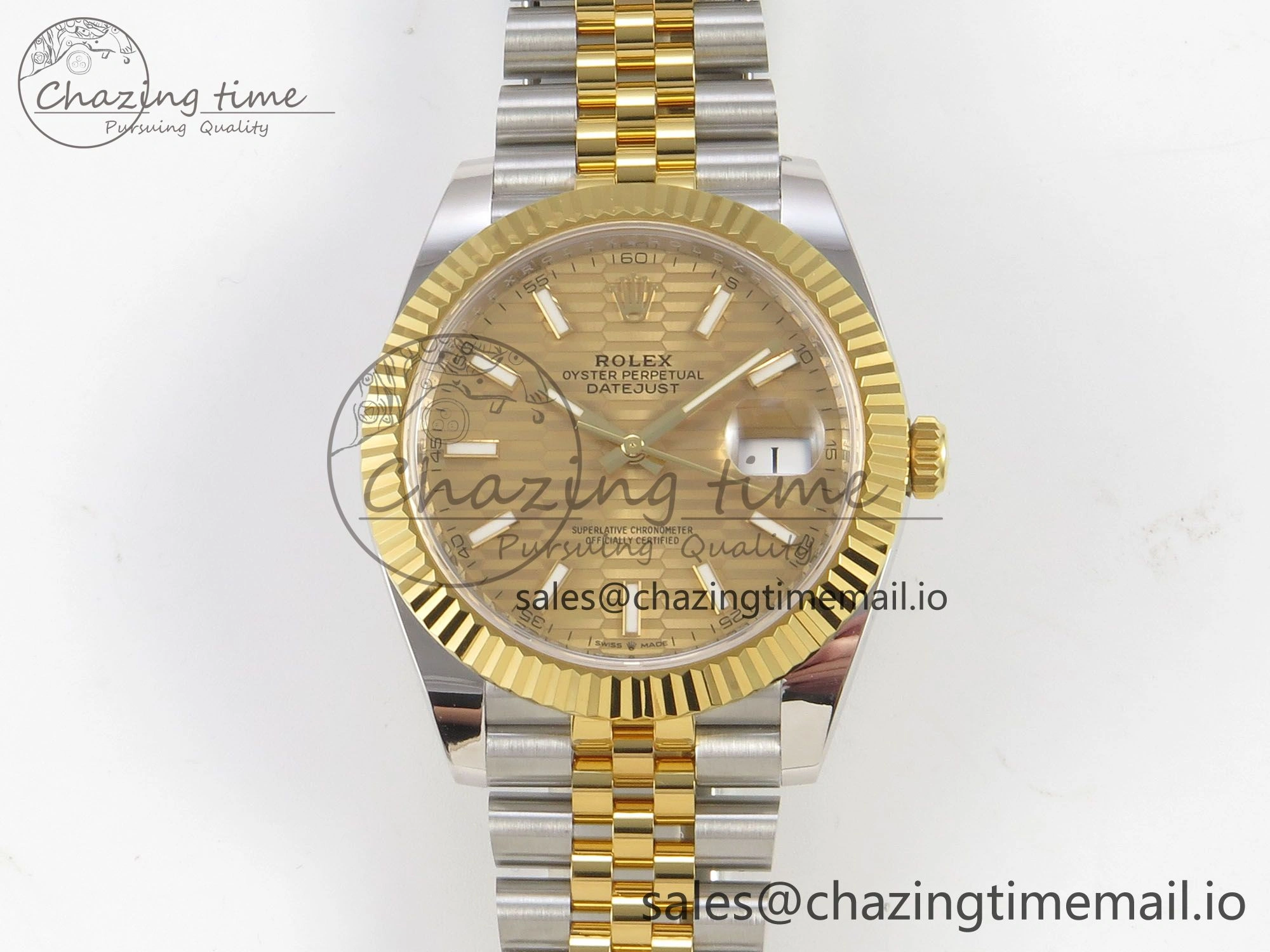 DateJust 41 126333 SS YG ARF 1:1 Best Edition YG Texture Stick Dial on Jubilee Bracelet SH3235 (Weighted)