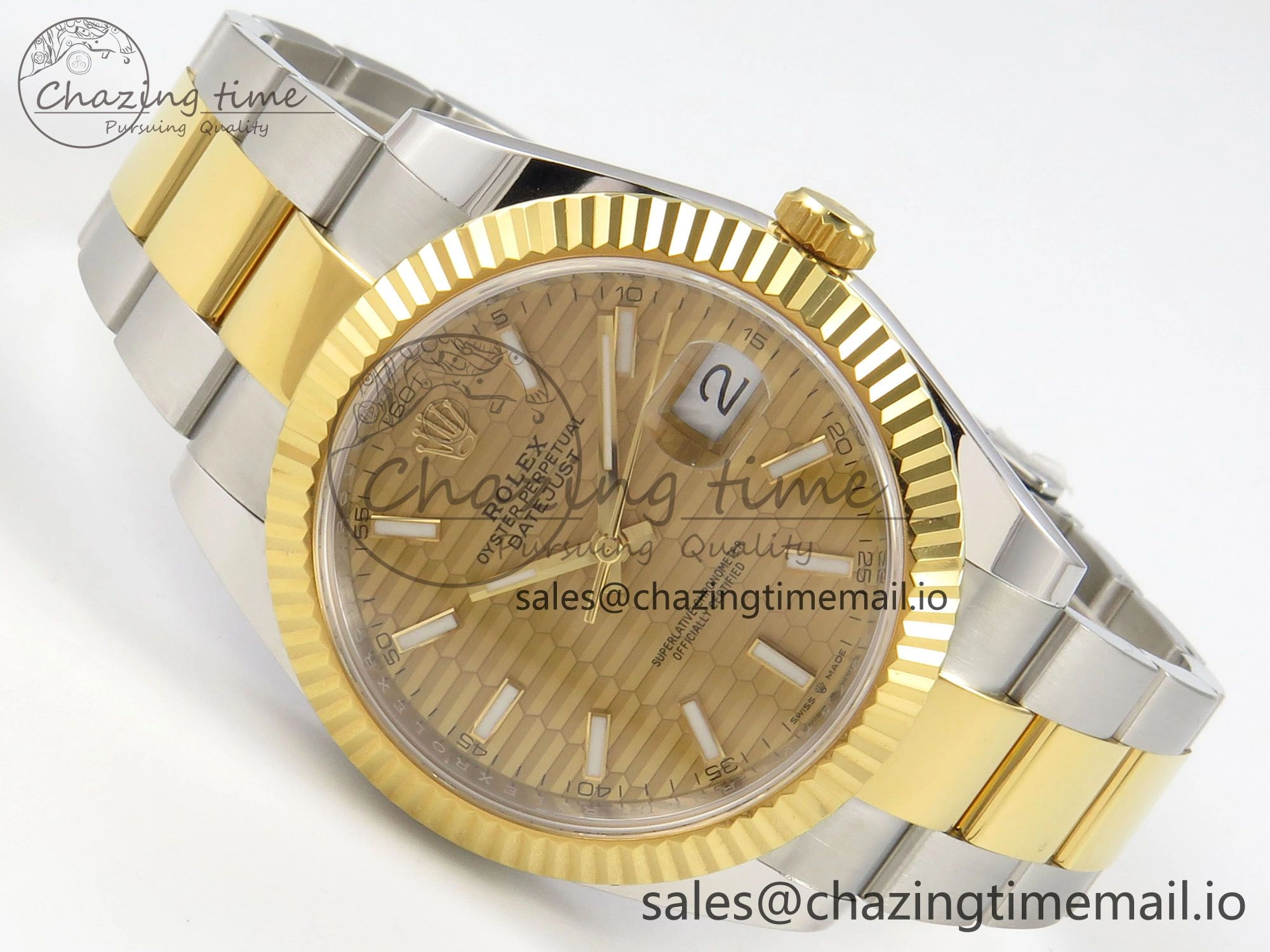 DateJust 41 126333 SS YG ARF 1:1 Best Edition YG Texture Stick Dial on Oyster Bracelet SH3235 (Weighted)