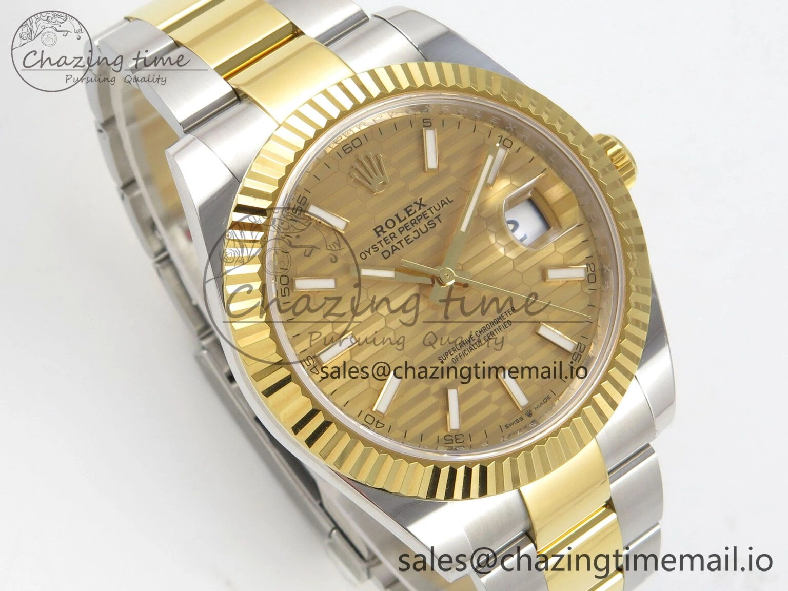 DateJust 41 126333 SS YG ARF 1:1 Best Edition YG Texture Stick Dial on Oyster Bracelet SH3235 (Weighted)