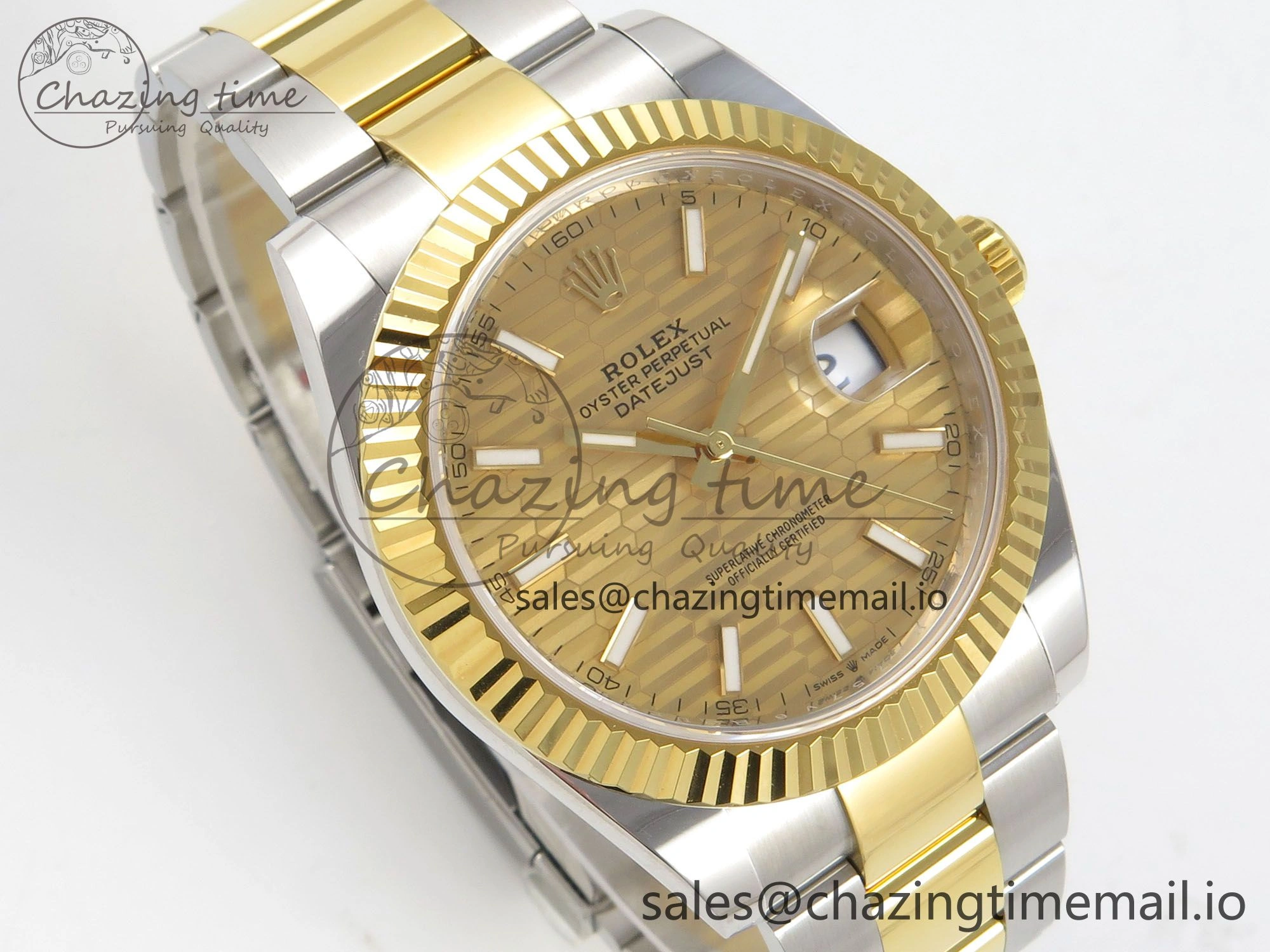 DateJust 41 126333 SS YG ARF 1:1 Best Edition YG Texture Stick Dial on Oyster Bracelet SH3235 (Weighted)