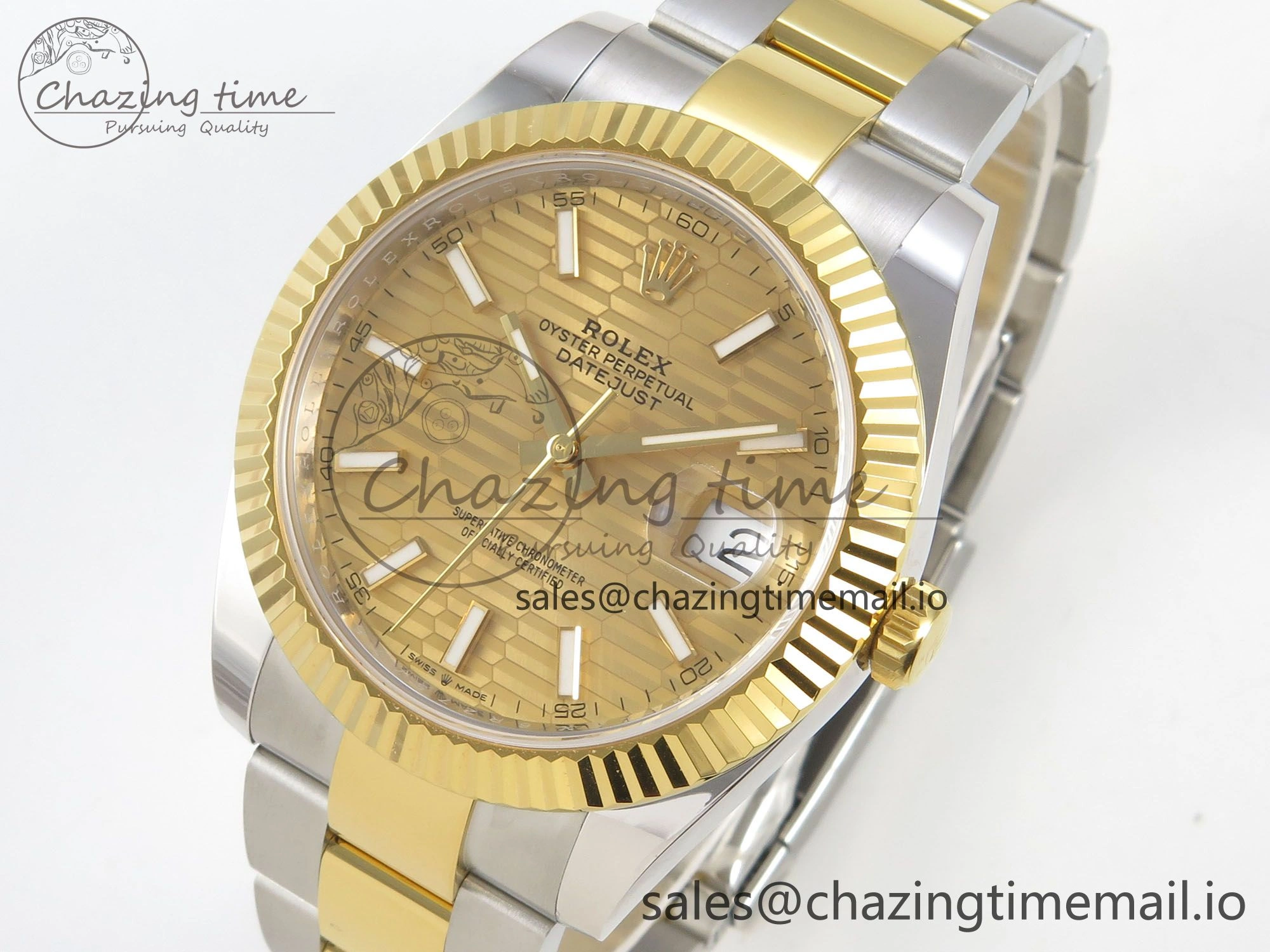 DateJust 41 126333 SS YG ARF 1:1 Best Edition YG Texture Stick Dial on Oyster Bracelet SH3235 (Weighted)