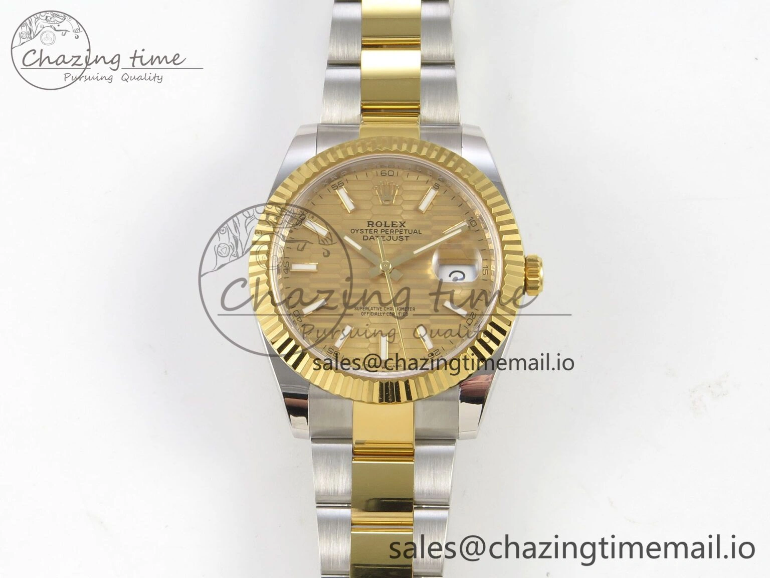 DateJust 41 126333 SS YG ARF 1:1 Best Edition YG Texture Stick Dial on Oyster Bracelet SH3235 (Weighted)