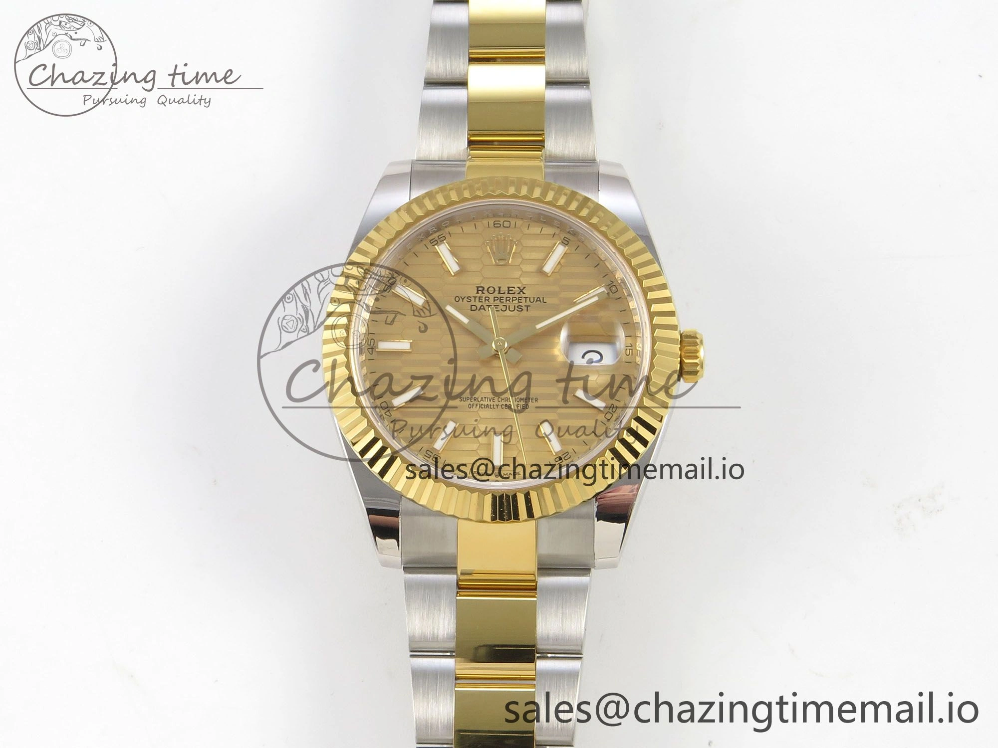 DateJust 41 126333 SS YG ARF 1:1 Best Edition YG Texture Stick Dial on Oyster Bracelet SH3235 (Weighted)