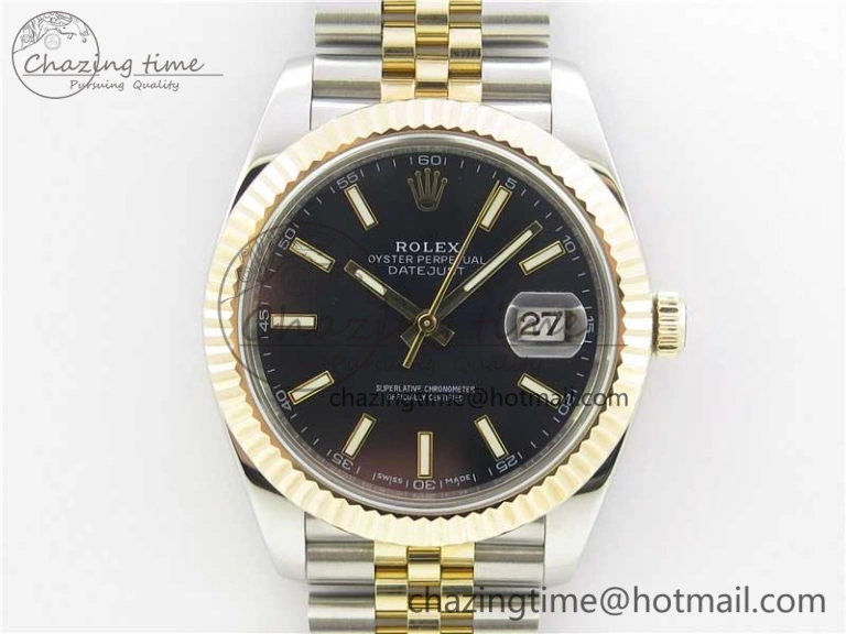 DateJust 41 126333 SS YG Wrapped WWF Best Edition Black Sticks Makers Dial on SS YG Wrapped Jubilee Bracelet A2836