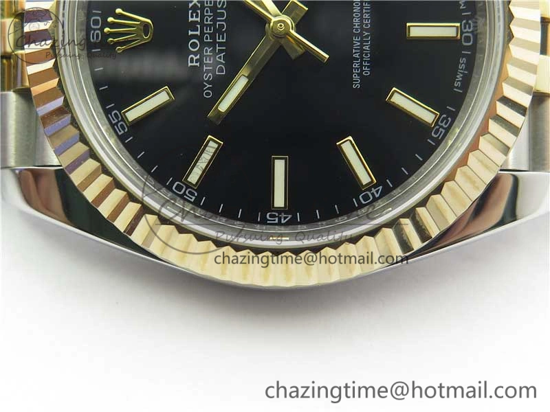 DateJust 41 126333 SS YG Wrapped WWF Best Edition Black Sticks Makers Dial on SS YG Wrapped Jubilee Bracelet A2836