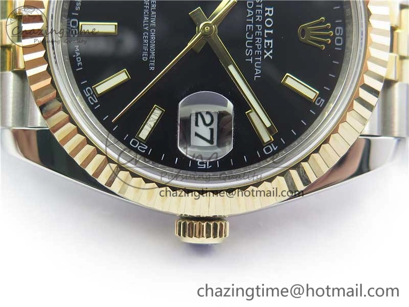 DateJust 41 126333 SS YG Wrapped WWF Best Edition Black Sticks Makers Dial on SS YG Wrapped Jubilee Bracelet A2836