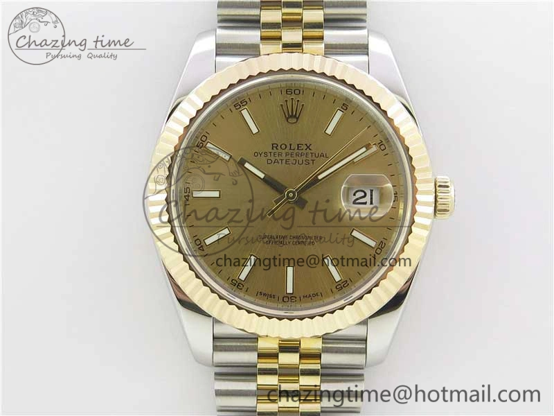 DateJust 41 126333 SS YG Wrapped WWF Best Edition Gold Stick Makers Dial on SS YG Wrapped Jubilee Bracelet A2836