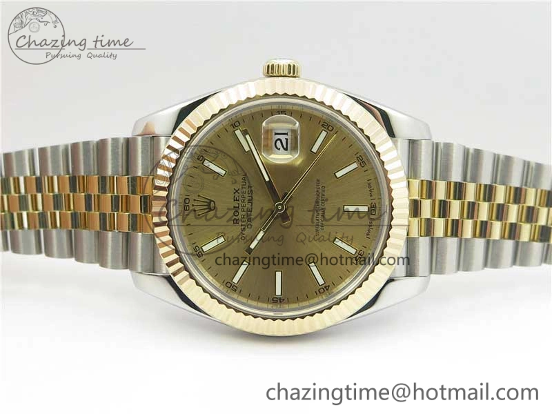DateJust 41 126333 SS YG Wrapped WWF Best Edition Gold Stick Makers Dial on SS YG Wrapped Jubilee Bracelet A2836