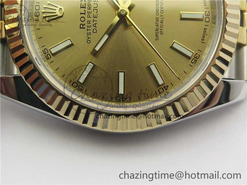 DateJust 41 126333 SS YG Wrapped WWF Best Edition Gold Stick Makers Dial on SS YG Wrapped Jubilee Bracelet A2836