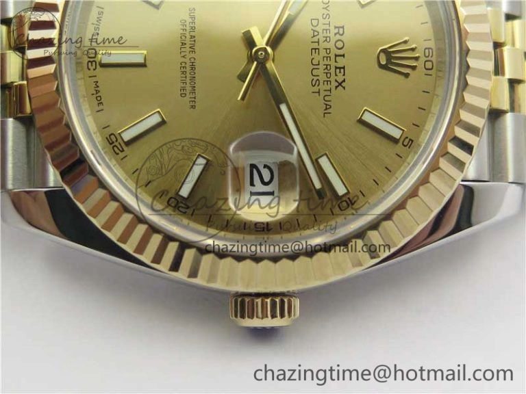 DateJust 41 126333 SS YG Wrapped WWF Best Edition Gold Stick Makers Dial on SS YG Wrapped Jubilee Bracelet A2836