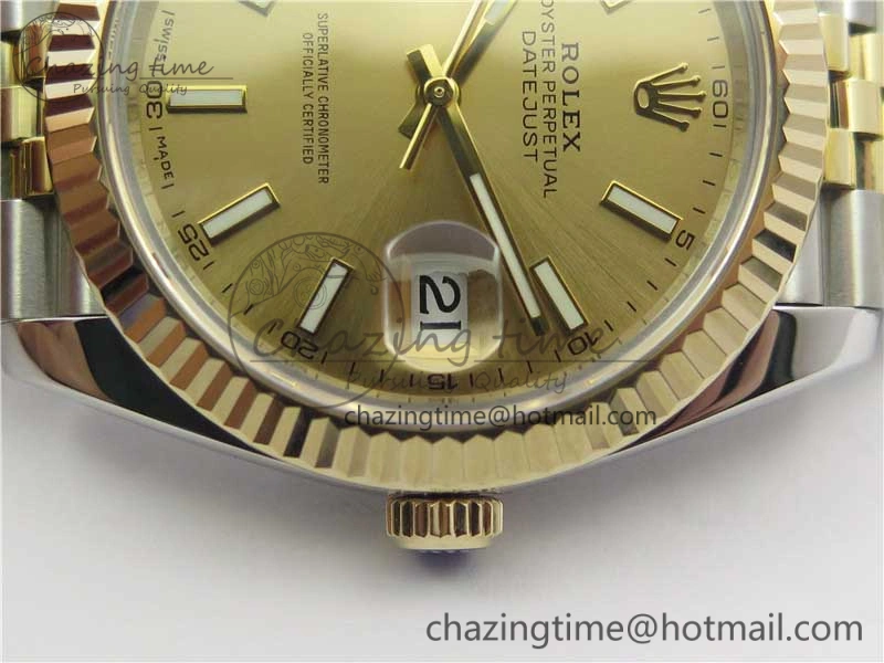 DateJust 41 126333 SS YG Wrapped WWF Best Edition Gold Stick Makers Dial on SS YG Wrapped Jubilee Bracelet A2836