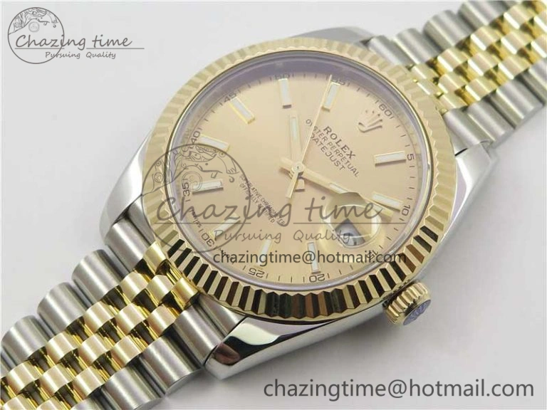 DateJust 41 126333 SS YG Wrapped WWF Best Edition Gold Stick Makers Dial on SS YG Wrapped Jubilee Bracelet A2836