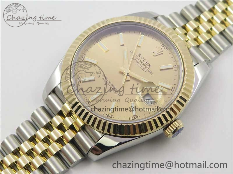 DateJust 41 126333 SS YG Wrapped WWF Best Edition Gold Stick Makers Dial on SS YG Wrapped Jubilee Bracelet A2836