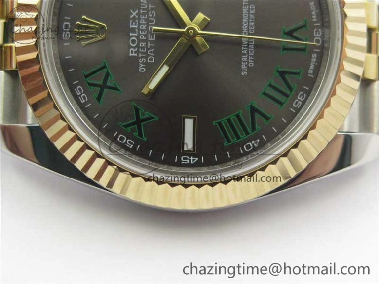 DateJust 41 126333 SS YG Wrapped WWF Best Edition Gray Roman Makers Dial on SS YG Wrapped Jubilee Bracelet A2836