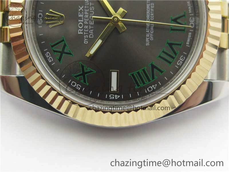 DateJust 41 126333 SS YG Wrapped WWF Best Edition Gray Roman Makers Dial on SS YG Wrapped Jubilee Bracelet A2836