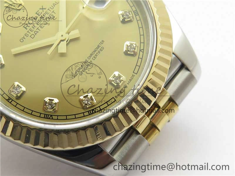 DateJust 41 126333 Wrapped SS YG 3AF 1:1 Best Edition YG Dial Crystal Markers on Wrapped SS YG Jubilee Bracelet A3235