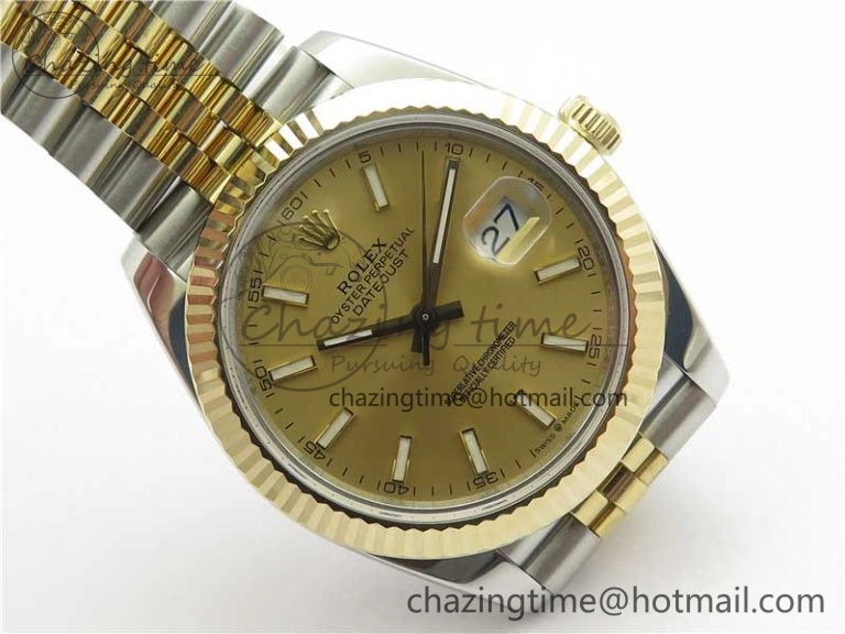DateJust 41 126333 Wrapped SS YG 3AF 1:1 Best Edition YG Dial on Wrapped SS YG Jubilee Bracelet A3235
