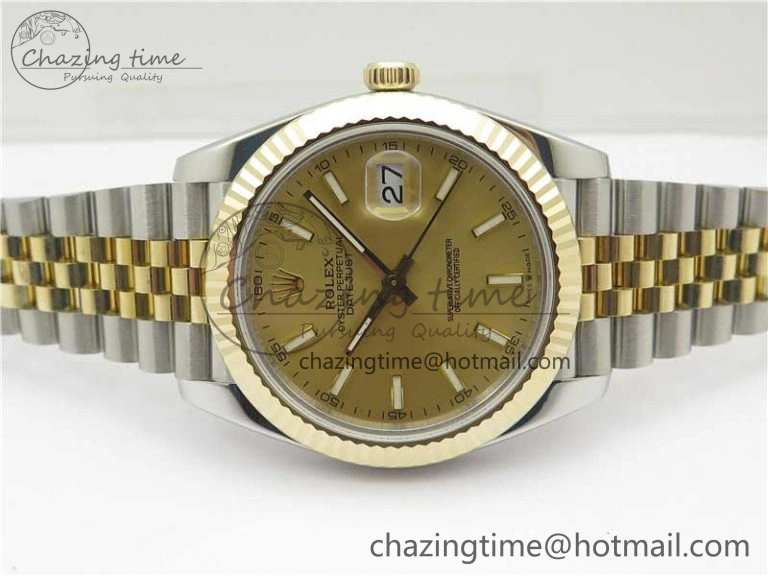 DateJust 41 126333 Wrapped SS YG 3AF 1:1 Best Edition YG Dial on Wrapped SS YG Jubilee Bracelet A3235