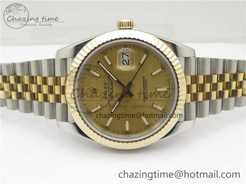 DateJust 41 126333 Wrapped SS YG 3AF 1:1 Best Edition YG Dial on Wrapped SS YG Jubilee Bracelet A3235