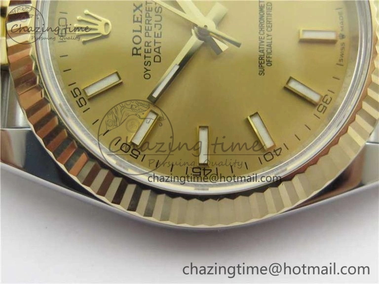 DateJust 41 126333 Wrapped SS YG 3AF 1:1 Best Edition YG Dial on Wrapped SS YG Jubilee Bracelet A3235
