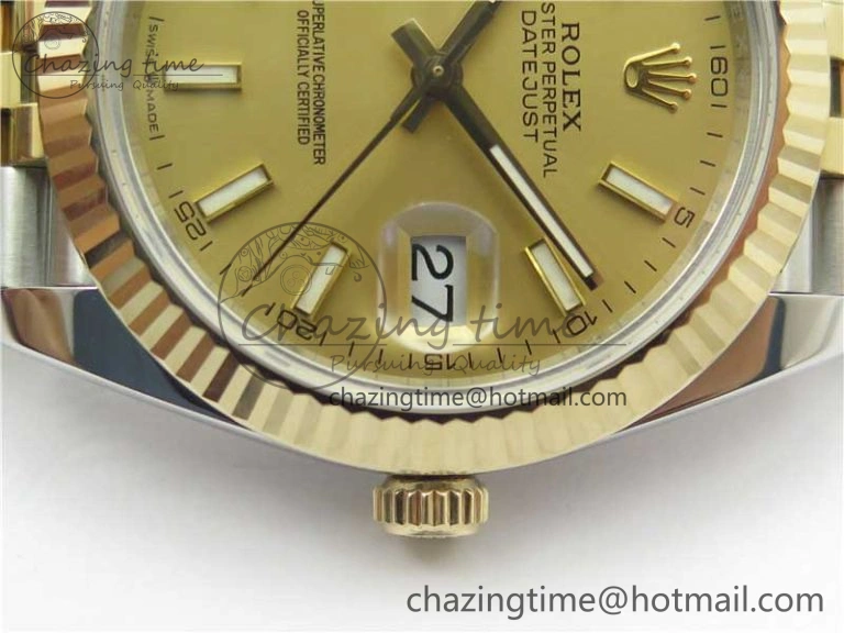 DateJust 41 126333 Wrapped SS YG 3AF 1:1 Best Edition YG Dial on Wrapped SS YG Jubilee Bracelet A3235