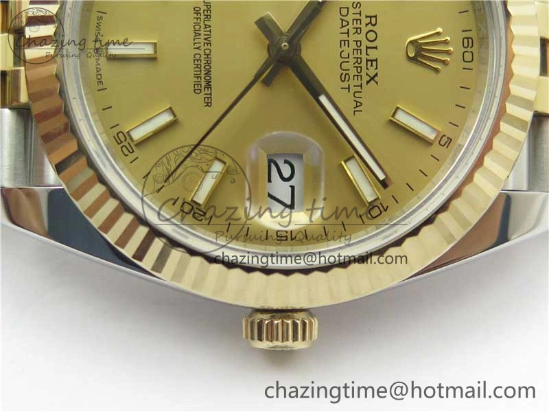 DateJust 41 126333 Wrapped SS YG 3AF 1:1 Best Edition YG Dial on Wrapped SS YG Jubilee Bracelet A3235