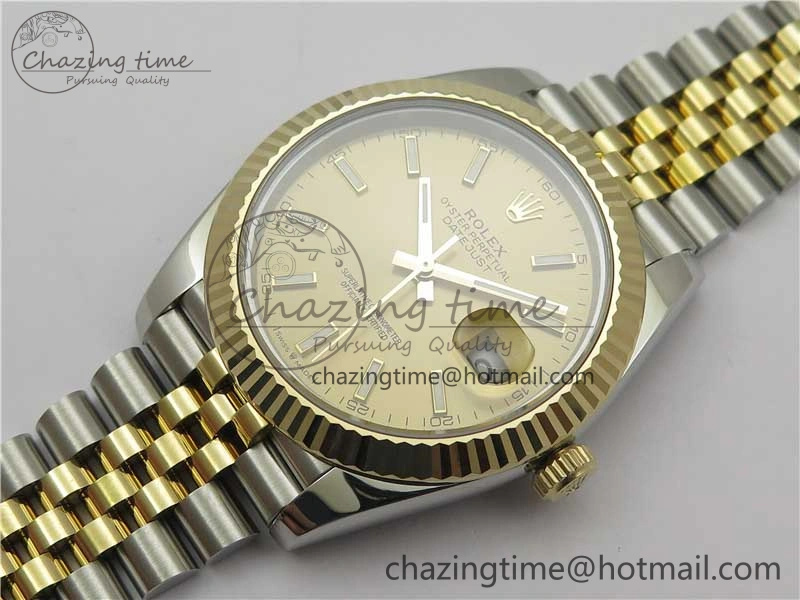 DateJust 41 126333 Wrapped SS YG 3AF 1:1 Best Edition YG Dial on Wrapped SS YG Jubilee Bracelet A3235