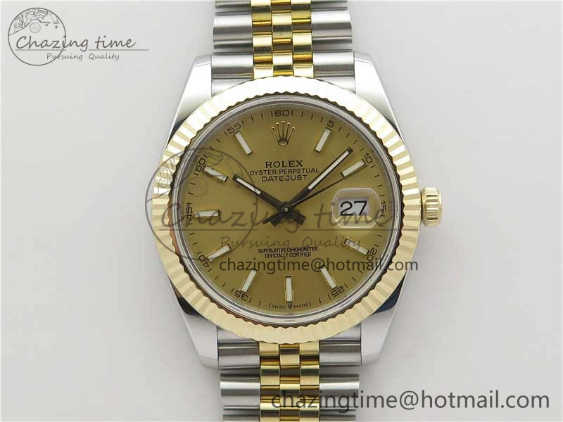 DateJust 41 126333 Wrapped SS YG 3AF 1:1 Best Edition YG Dial on Wrapped SS YG Jubilee Bracelet A3235