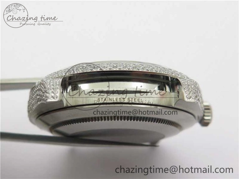 DateJust 41 126334 904 Full Paved Diamonds BP Maker Best Edition Gray Dial on Oyster Bracelet A2824