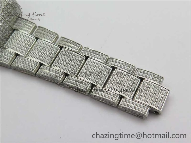 DateJust 41 126334 904 Full Paved Diamonds BP Maker Best Edition Gray Dial on Oyster Bracelet A2824