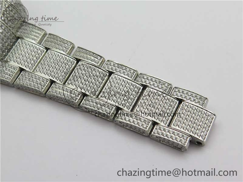 DateJust 41 126334 904 Full Paved Diamonds BP Maker Best Edition Gray Dial on Oyster Bracelet A2824