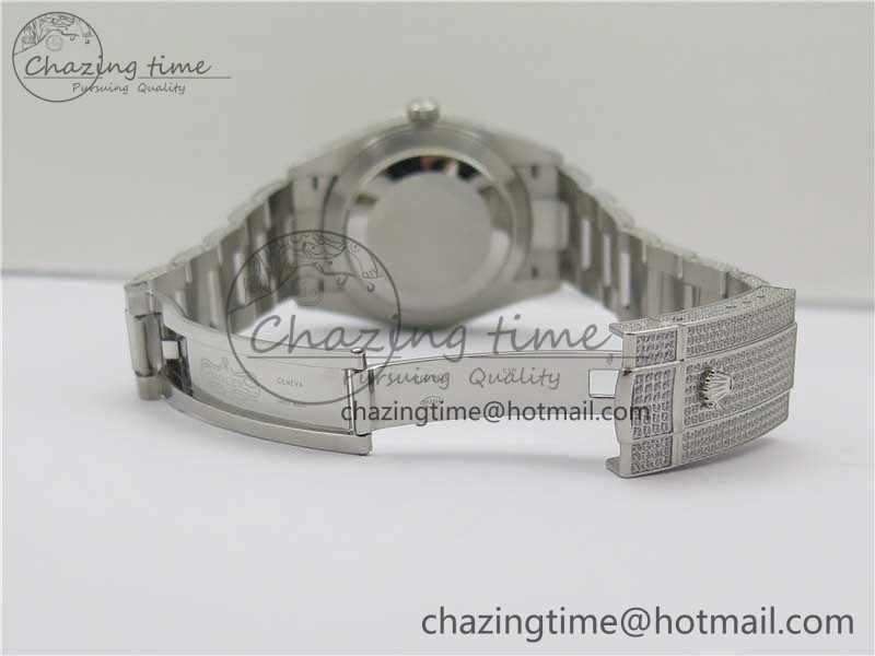 DateJust 41 126334 904 Full Paved Diamonds BP Maker Best Edition Gray Dial on Oyster Bracelet A2824
