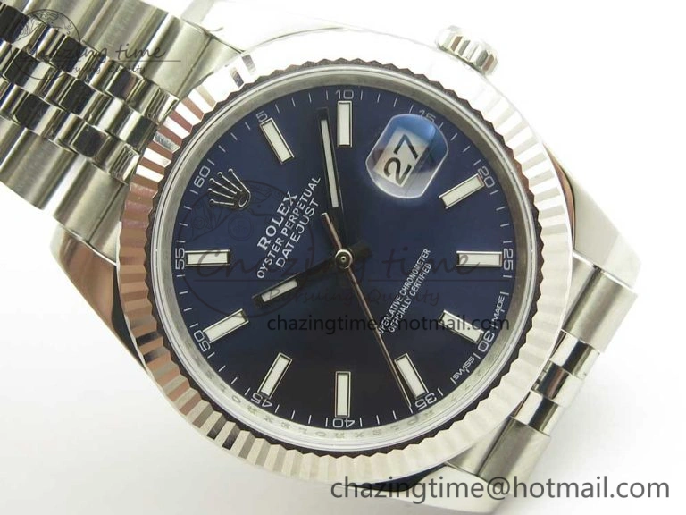 DateJust 41 126334 904L SS DJF 1:1 Best Edition Blue Dial on Jubilee Bracelet A2824