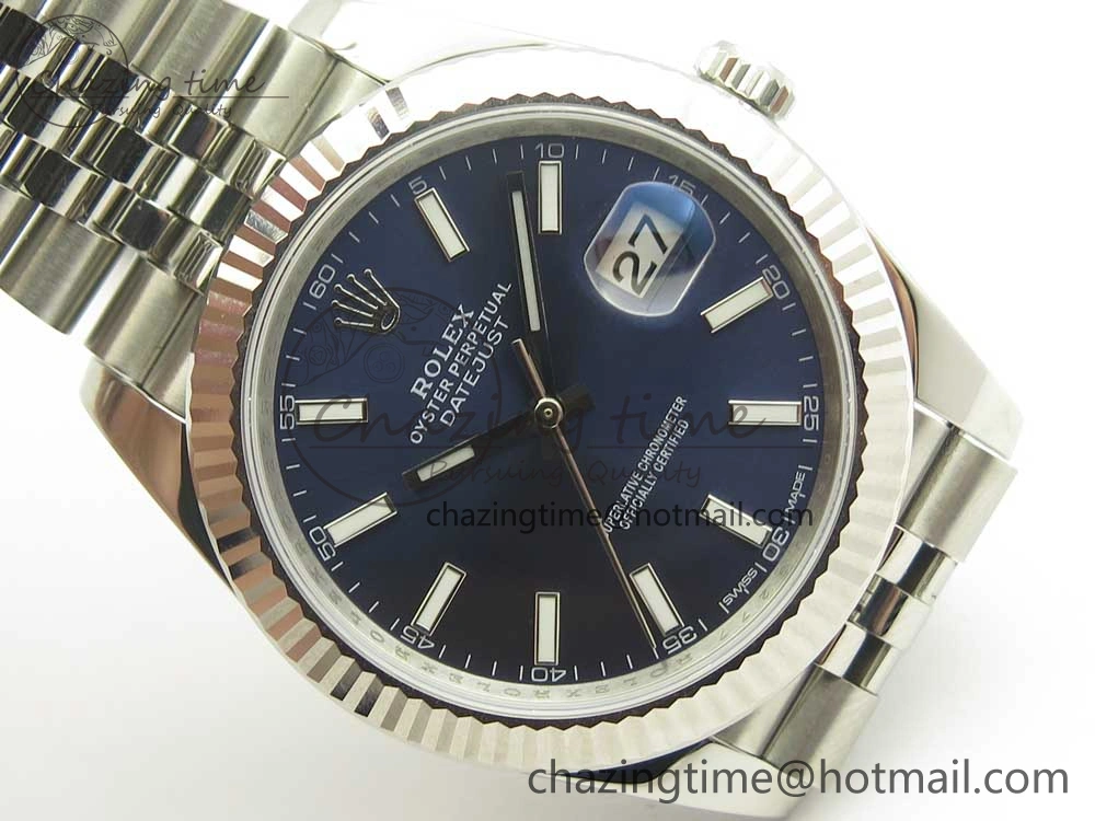 DateJust 41 126334 904L SS DJF 1:1 Best Edition Blue Dial on Jubilee Bracelet A2824