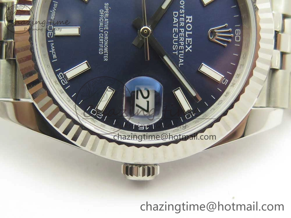 DateJust 41 126334 904L SS DJF 1:1 Best Edition Blue Dial on Jubilee Bracelet A2824