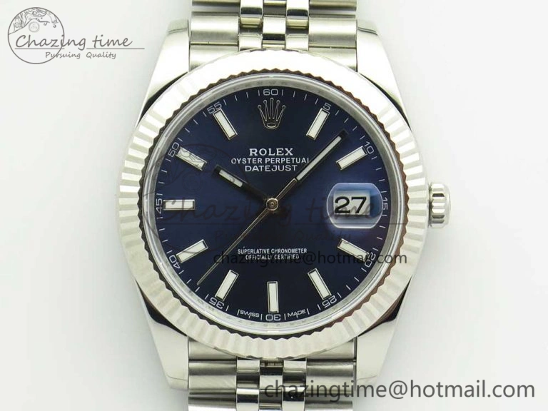 DateJust 41 126334 904L SS DJF 1:1 Best Edition Blue Dial on Jubilee Bracelet A2824