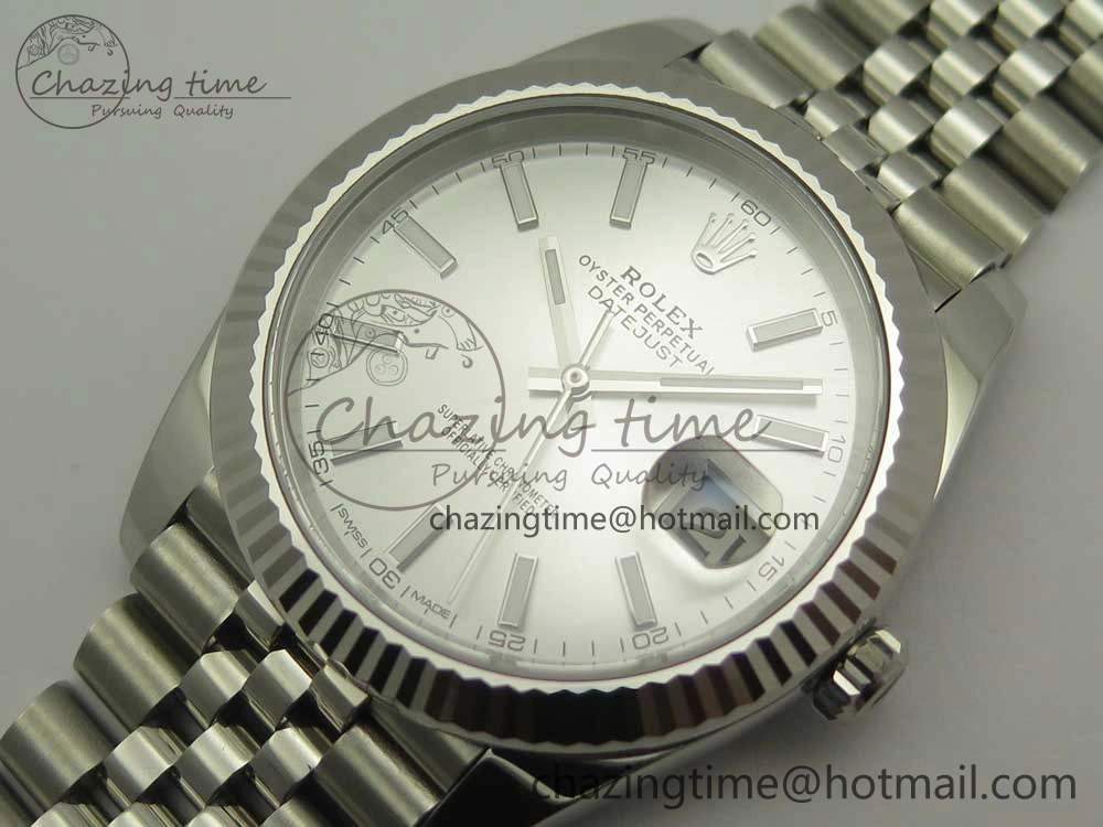 DateJust 41 126334 904L SS DJF 1:1 Best Edition Silver Dial on Jubilee Bracelet A2824