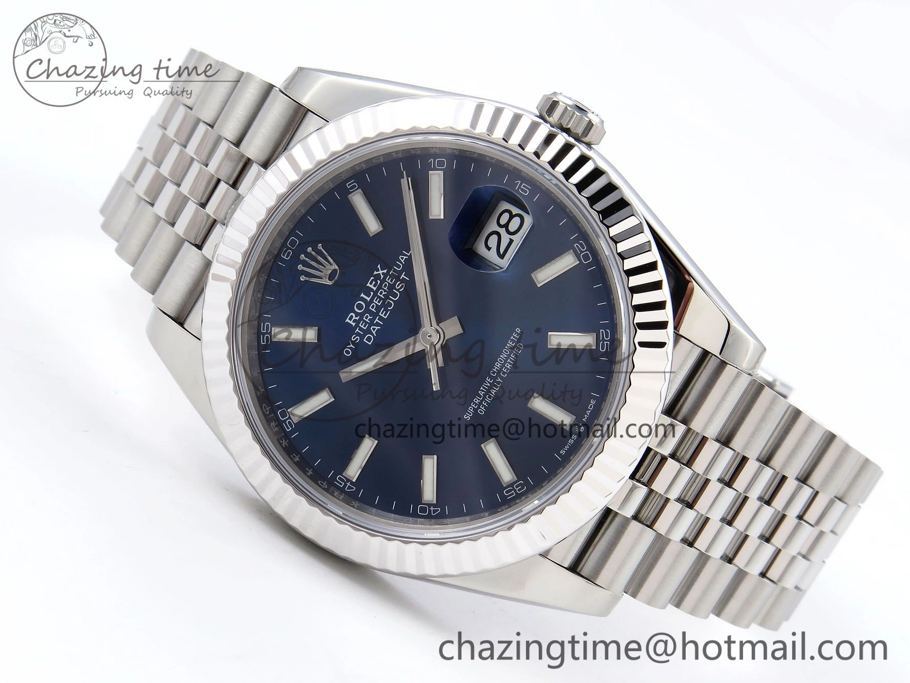 DateJust 41 126334 904L SS VSF 1:1 Best Edition Blue Dial on Jubilee Bracelet VS3235