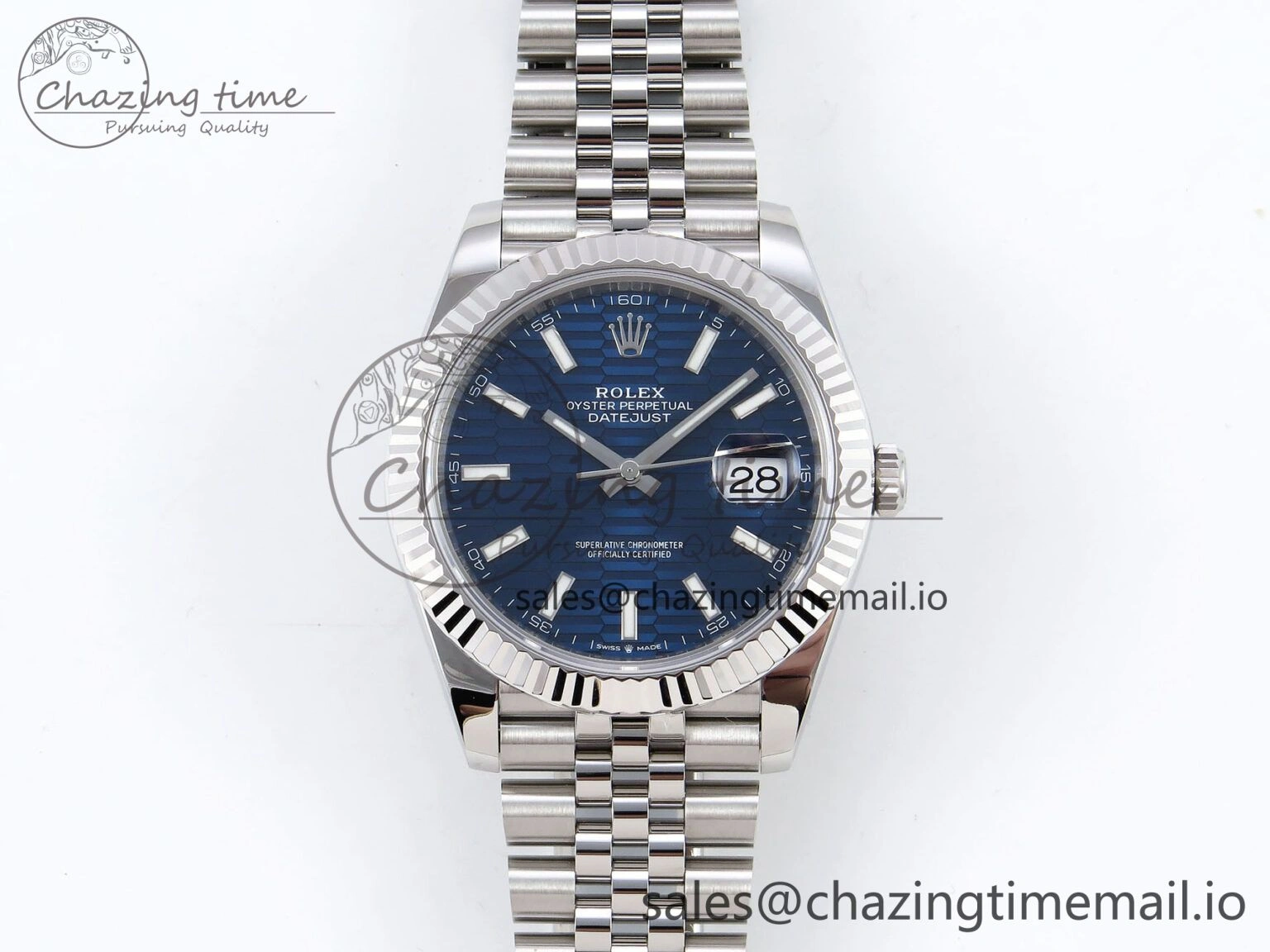 DateJust 41 126334 904L SS VSF 1:1 Best Edition Blue Textured Dial on Jubilee Bracelet VS3235