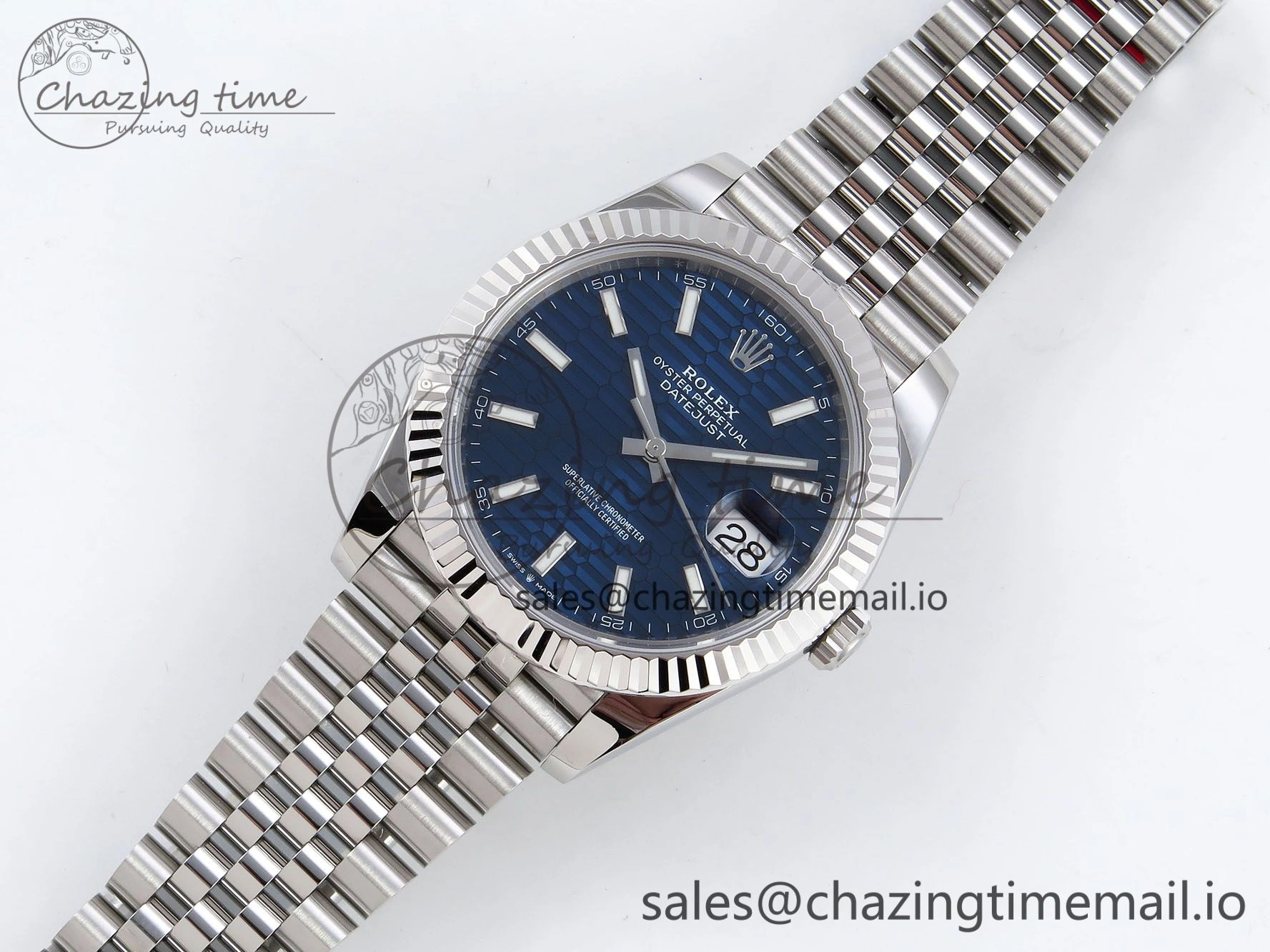 DateJust 41 126334 904L SS VSF 1:1 Best Edition Blue Textured Dial on Jubilee Bracelet VS3235
