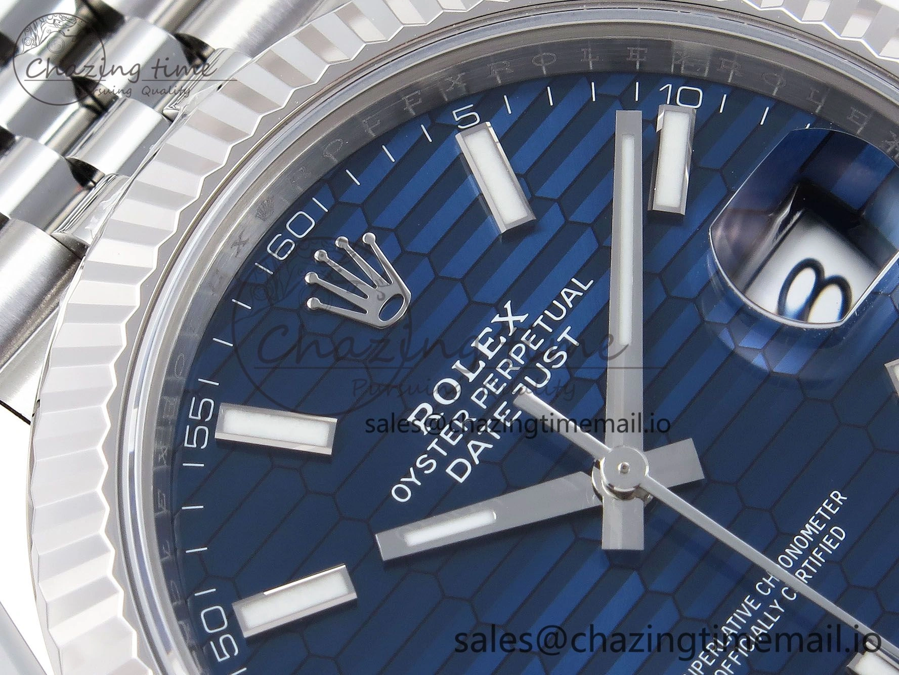 DateJust 41 126334 904L SS VSF 1:1 Best Edition Blue Textured Dial on Jubilee Bracelet VS3235