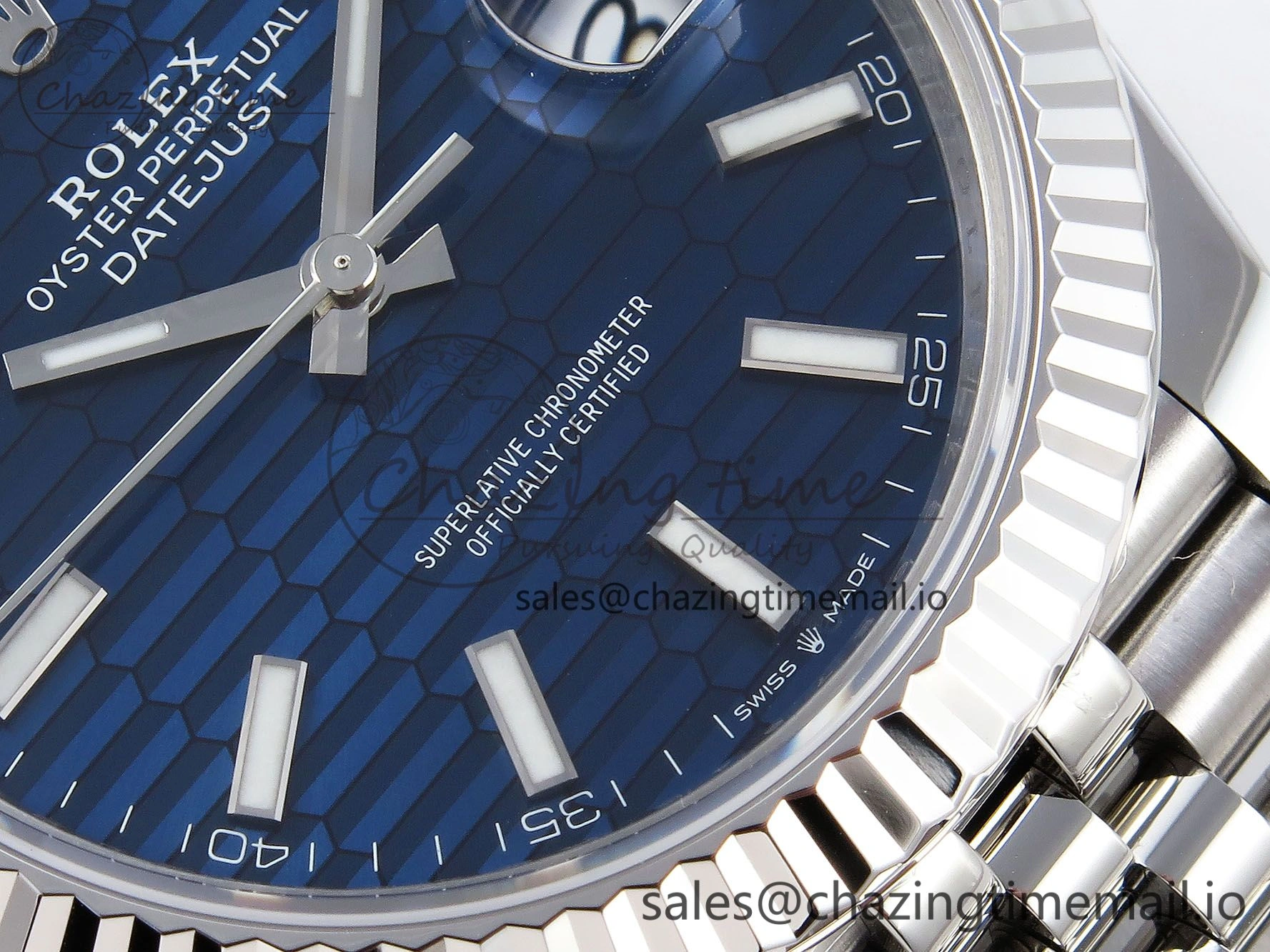DateJust 41 126334 904L SS VSF 1:1 Best Edition Blue Textured Dial on Jubilee Bracelet VS3235