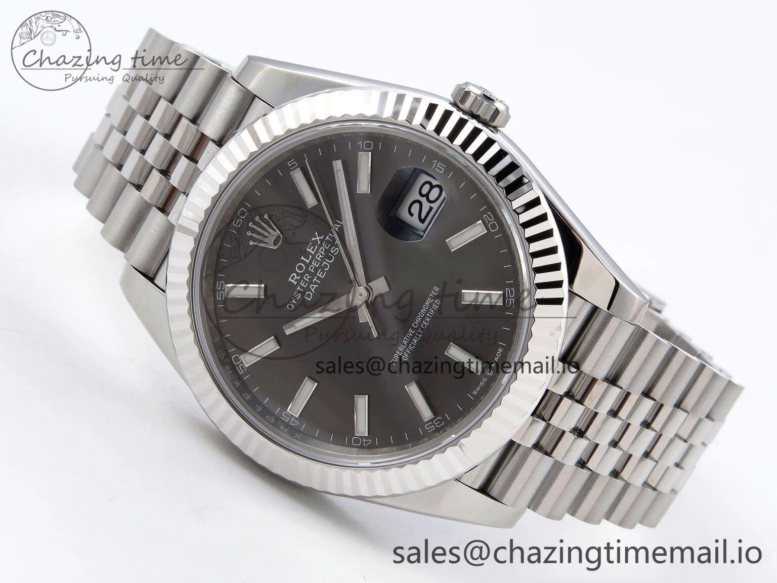 DateJust 41 126334 904L SS VSF 1:1 Best Edition Gray Dial on Jubilee Bracelet VS3235