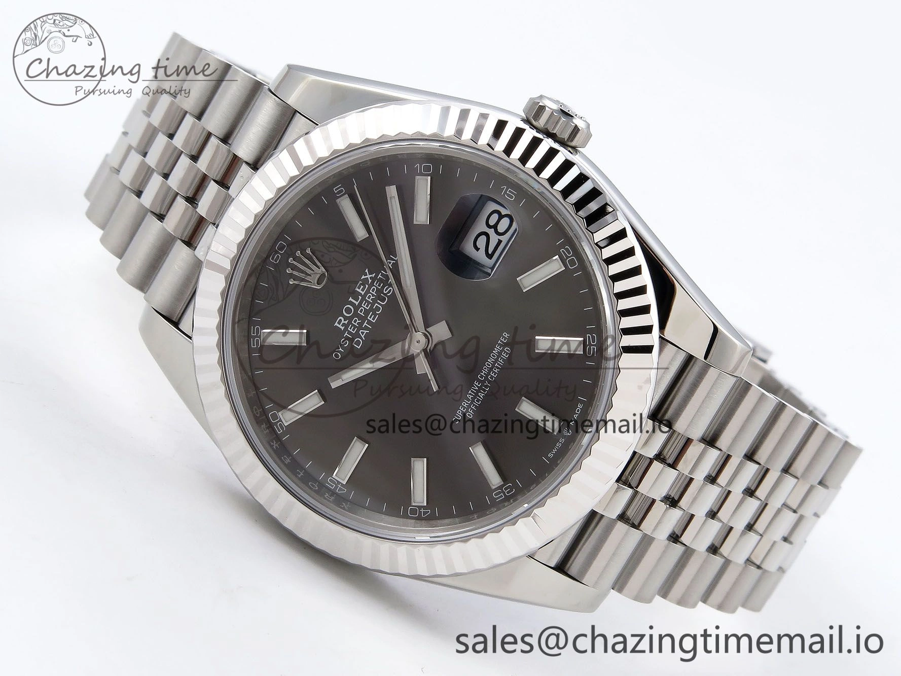 DateJust 41 126334 904L SS VSF 1:1 Best Edition Gray Dial on Jubilee Bracelet VS3235
