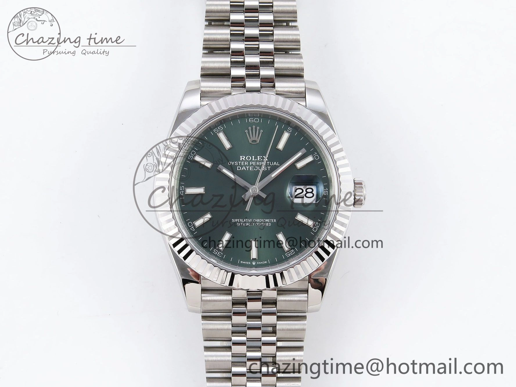 DateJust 41 126334 904L SS VSF 1:1 Best Edition Green Dial on Jubilee Bracelet VS3235
