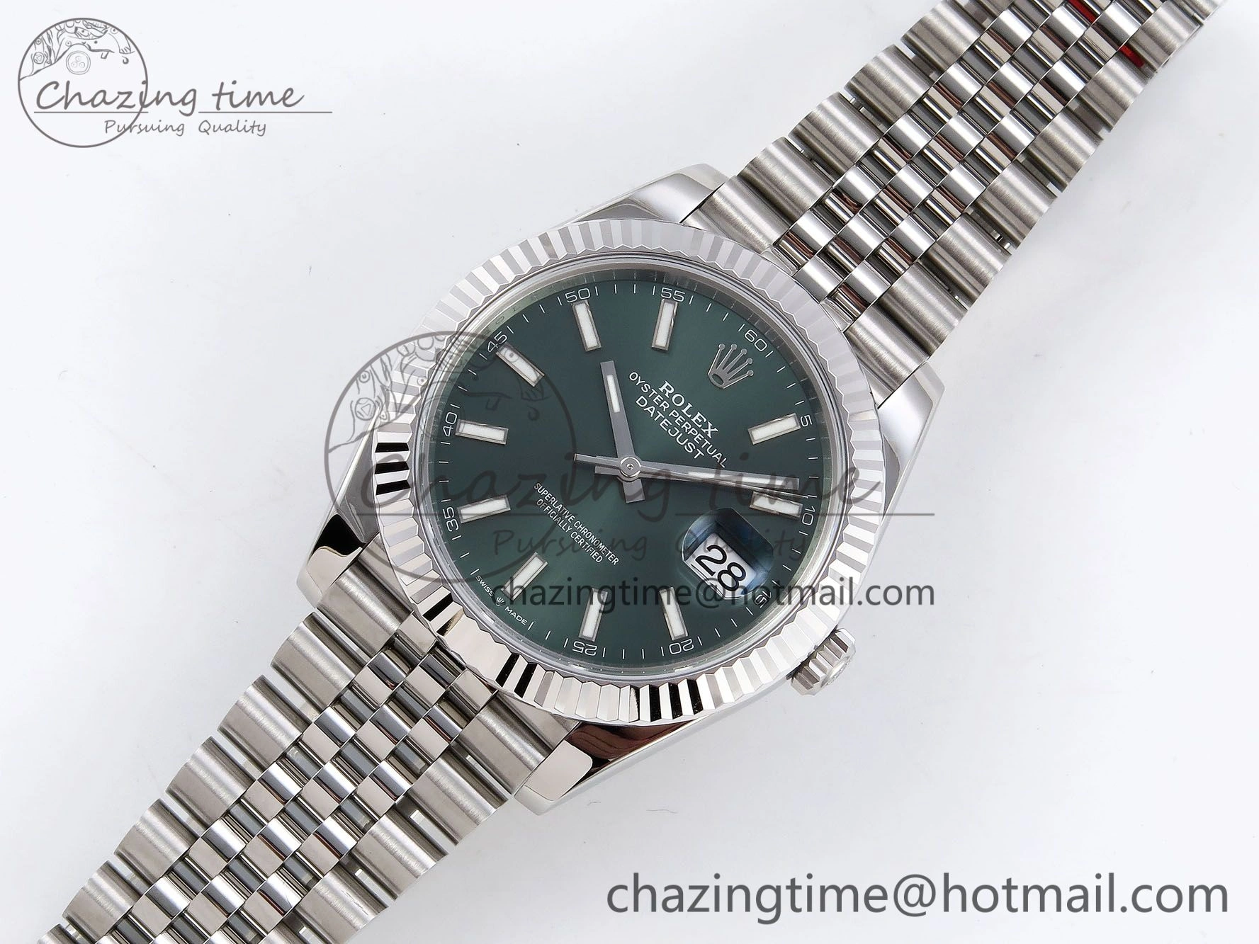 DateJust 41 126334 904L SS VSF 1:1 Best Edition Green Dial on Jubilee Bracelet VS3235