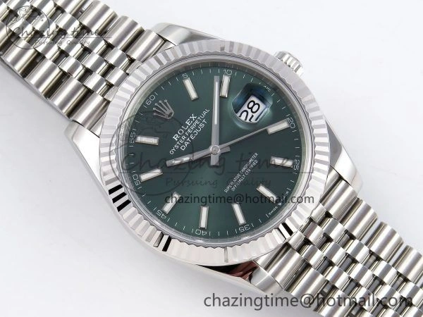 DateJust 41 126334 904L SS VSF 1:1 Best Edition Green Dial on Jubilee Bracelet VS3235