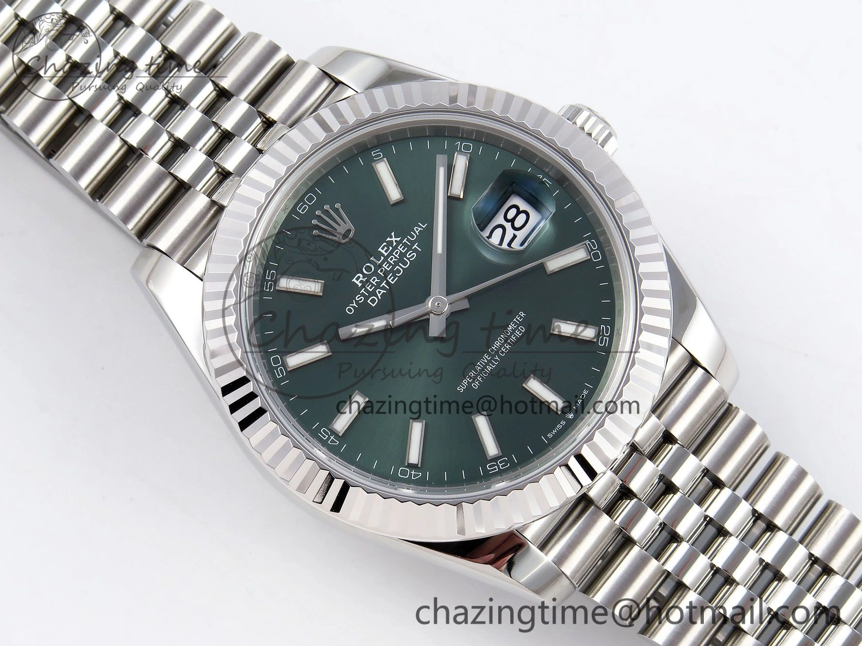 DateJust 41 126334 904L SS VSF 1:1 Best Edition Green Dial on Jubilee Bracelet VS3235